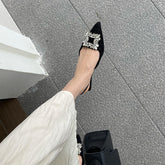 Women's Toe Pointed Stiletto Mid French Style Slippers